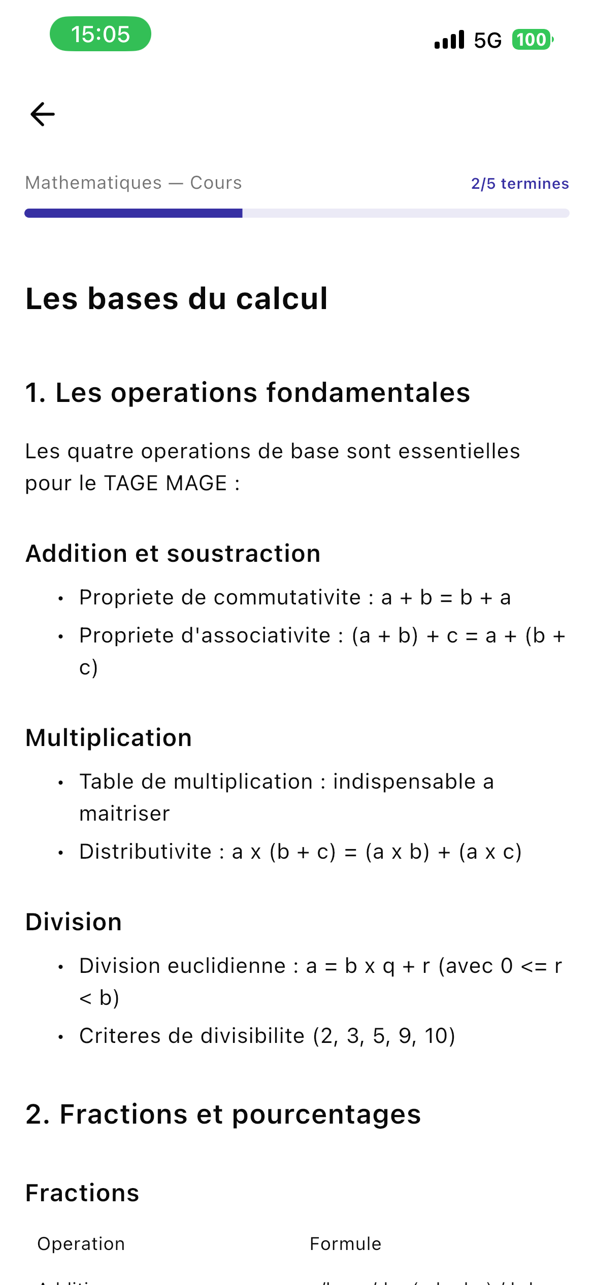 AST Blitz — fiche de cours mathématiques